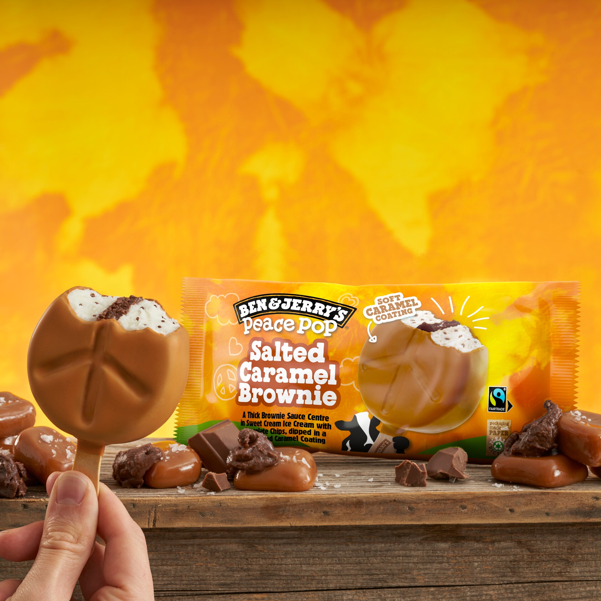 Salted Caramel Brownie Peace Pop Original Ice Cream Wich