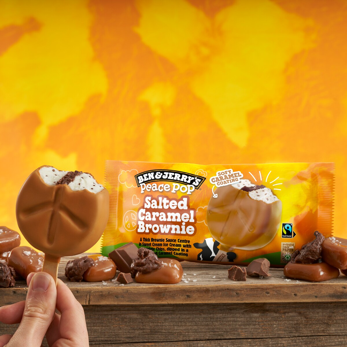 Salted Caramel Brownie Peace Pop - Bar 1 / 2