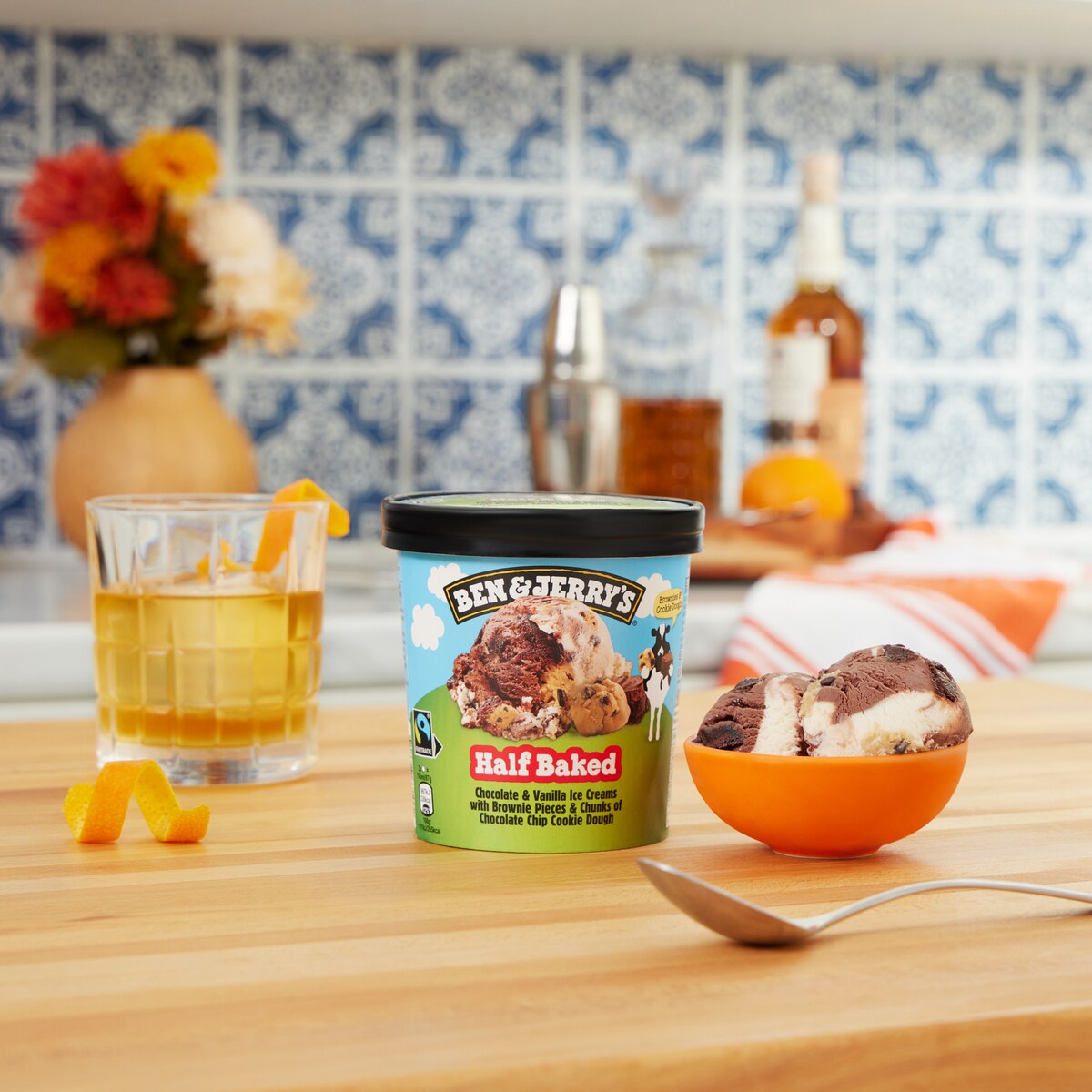 whiskey cocktail and Half Baked