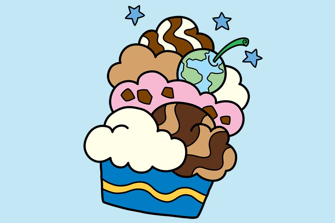 An ice cream sundae